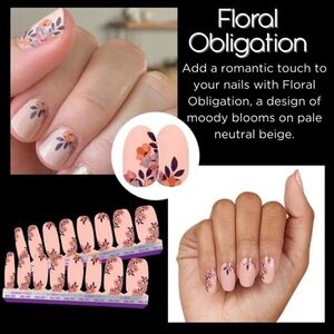 🎉3/$25  NWT Retired Color Street Floral Obligation Nail polish Strips manicure
